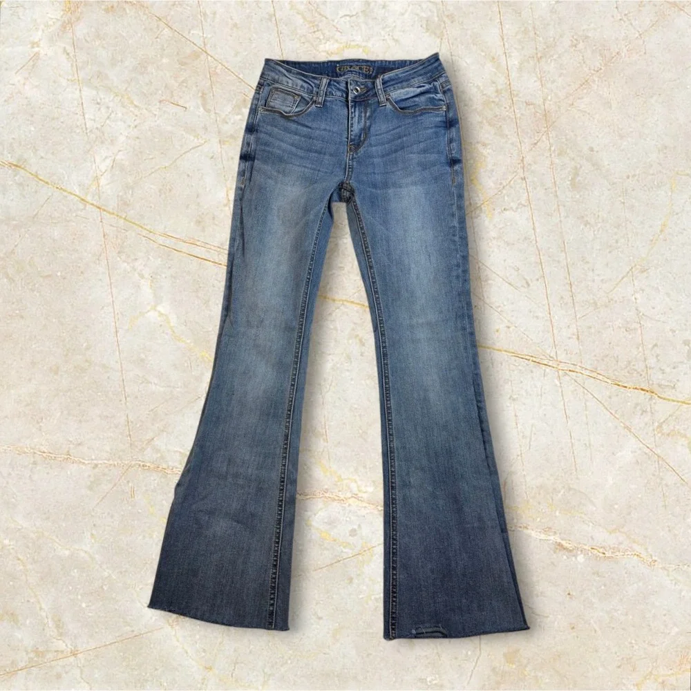 Grace In LA Jeans Size 25 Bootcut Blue Denim Stretch Embroidered Cowgirl Western